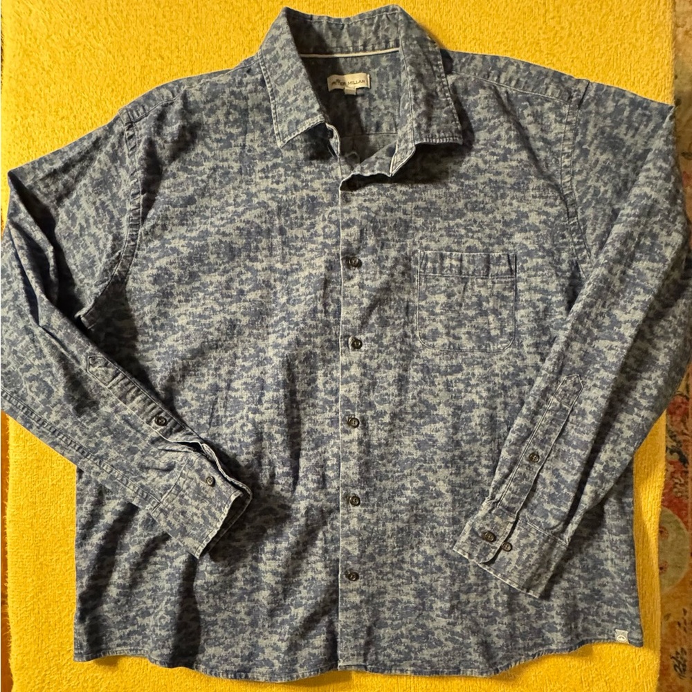 Peter Millar Navy Textured Men's Shirt